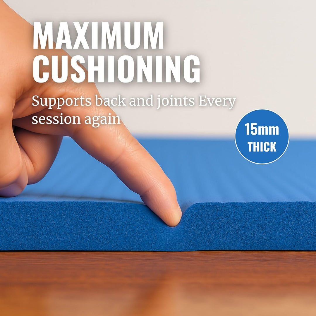 WOLV Yogamatte 15mm Extra Dick - Rutschfeste Fitnessmatte aus NBR, Komfortabel &amp; Gelenkschonend - Tr