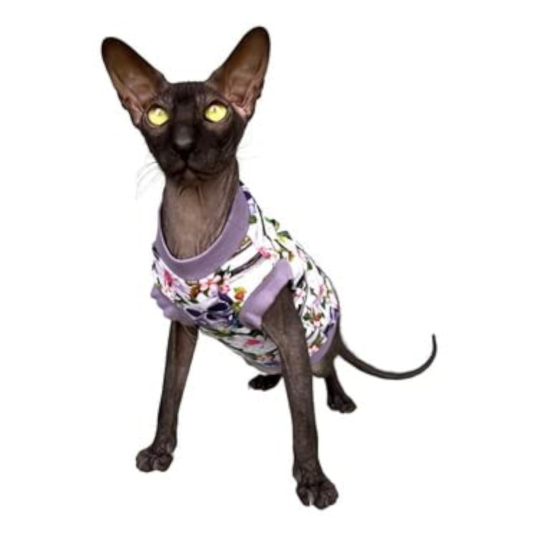 Kotomoda Katzen-T-Shirt, lila Schдdel, fьr Sphynx und nackte Katzen, Grцяe XS X-Small, X-Small