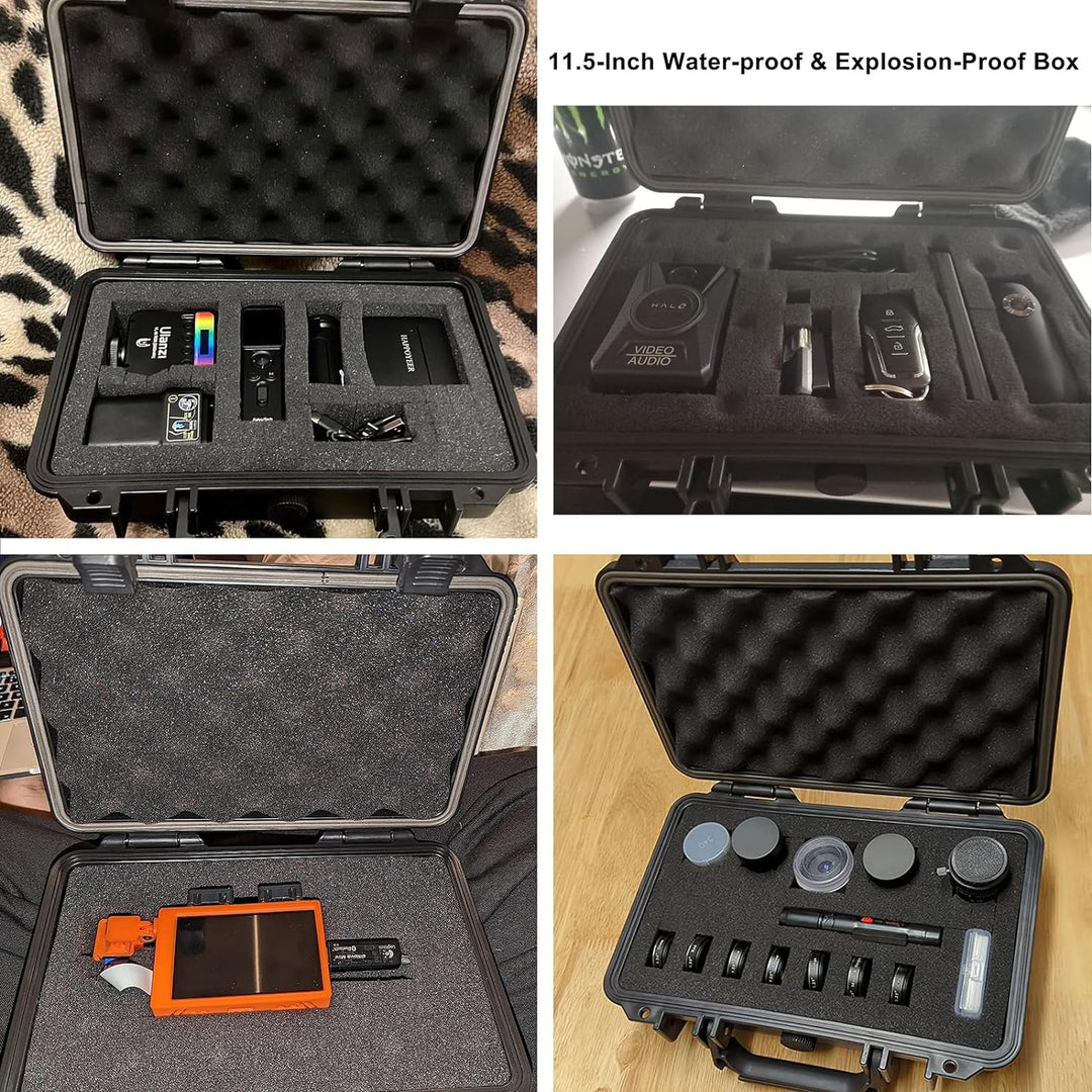 CASOMAN 11.5-Inch Water-proof & Explosion-Proof Box, with Cush- Proof Sponge, IP67 Water Proof Grade