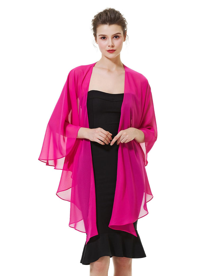 BEAUTELICATE Damen Chiffon Schal Stola Elegante Bolero Leichter Sommerjacke Braut Schal für Brautkle