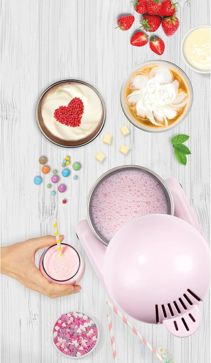 Giles & Posner Milchshake-Maker – Elektrischer Getränkezubereiter mit 500 ml Edelstahlbecher, 2 Gesc