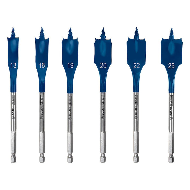 Bosch Accessories 6x Expert SelfCut Speed Flachfräsbohrer Set (für Weichholz, Grobspanplatte, Ø 13-2