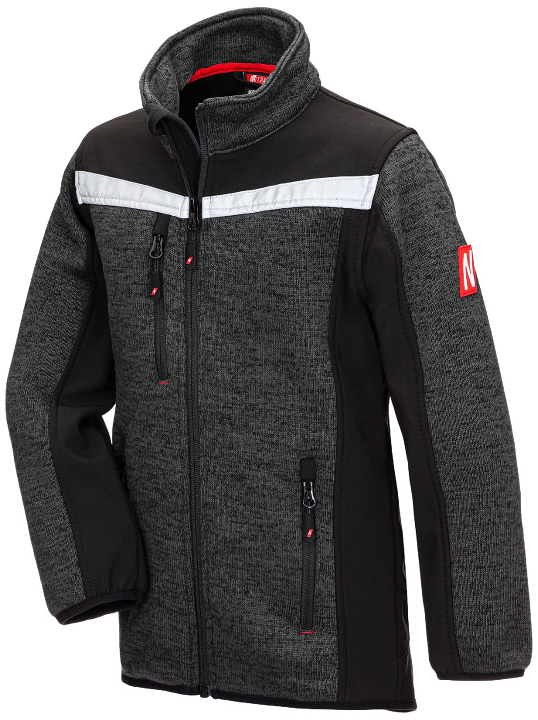Nitras MOTION TEX KIDS 7190 Kinder-Strick-Softshelljacke - Softshell-Strickjacke mit Reflexelementen