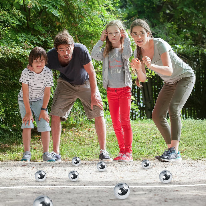 Personalisierte Boule Set, 8 Metall Kugeln mit Gravur, Boccia/Petanque Outdoor Spiel mit Tragetasche