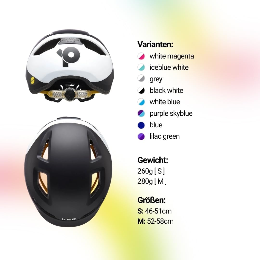 KED Pop MIPS Kinder Fahrrad Helm schwarz/weiss 2023 black white M | 52-56cm, black white M | 52-56cm