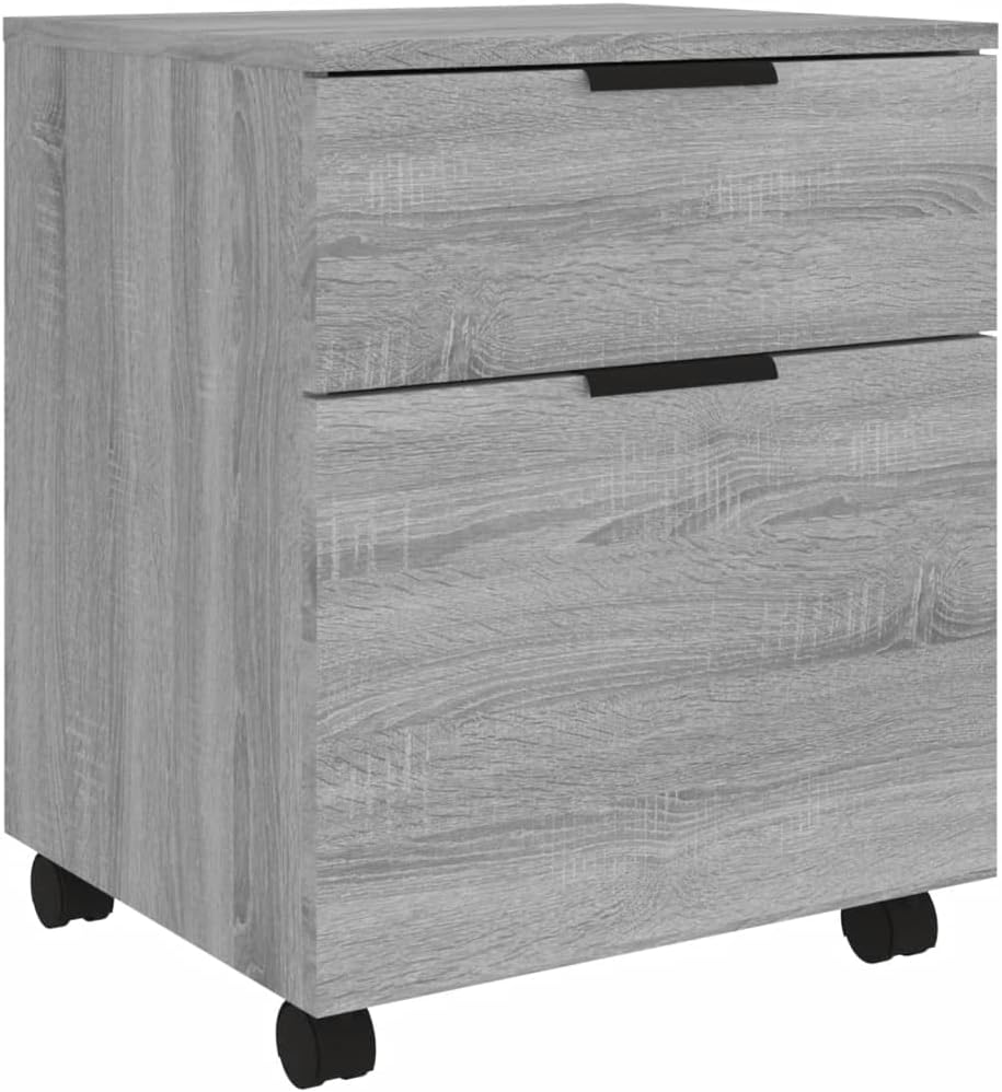 Rollcontainer Rollen Aktenschrank mit Schublade und Unterschrank, mobiler Büroschrank aus Holzwerkst