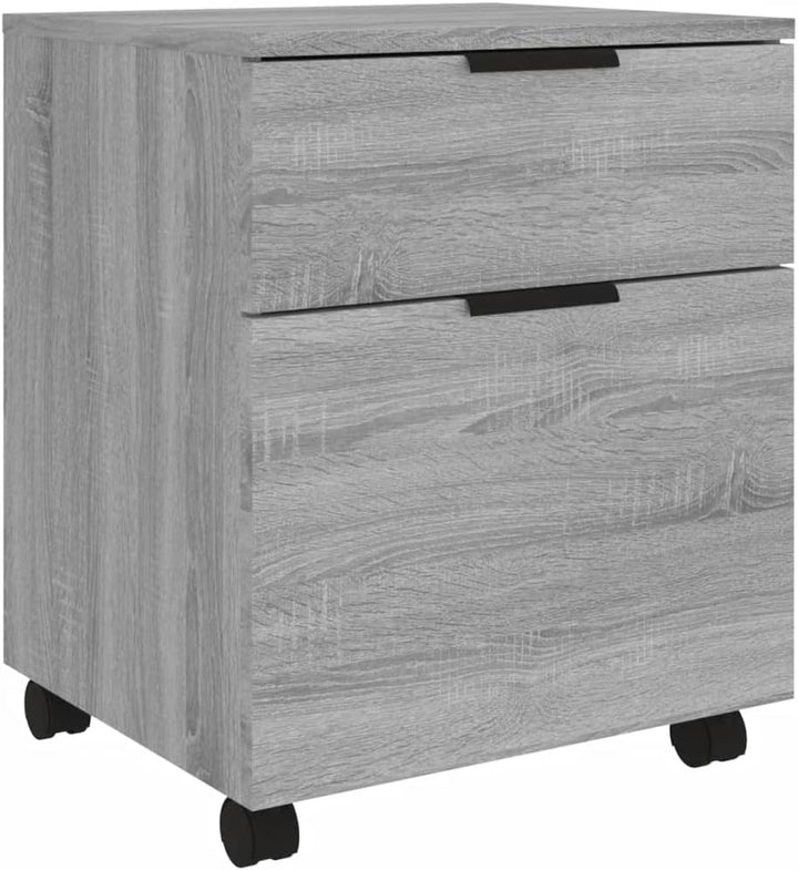 Rollcontainer Rollen Aktenschrank mit Schublade und Unterschrank, mobiler Büroschrank aus Holzwerkst