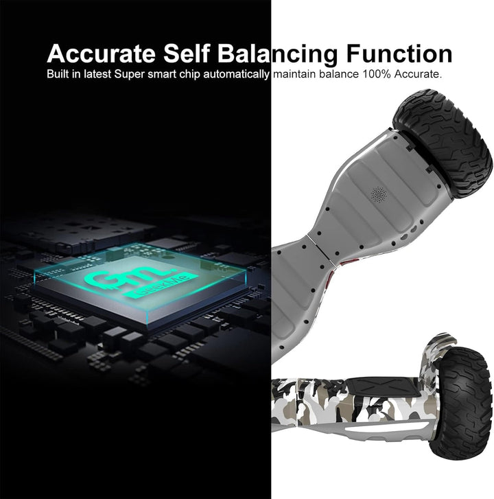 GeekMe Hoverboards Offroad 8.5 Zoll, SUV Hoverboards mit APP, Bluetooth Lautsprecher, Doppelmotor, L