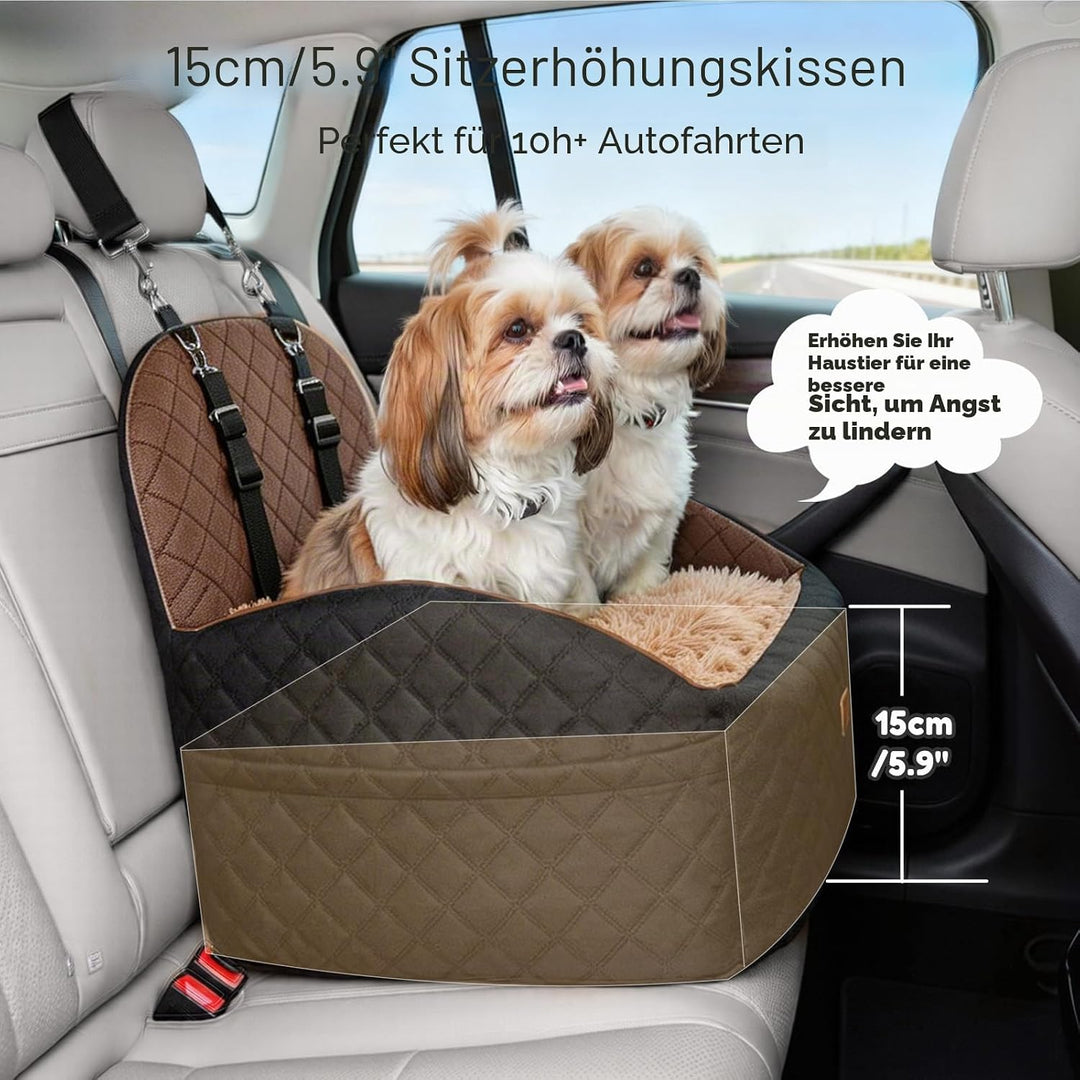 Gimars Wende-Hunde Autositz Mit Lang-/Kurzplüsch Für Kleine/Mittlere Hunde Bis 16 kg, Abnehmbar Wasc