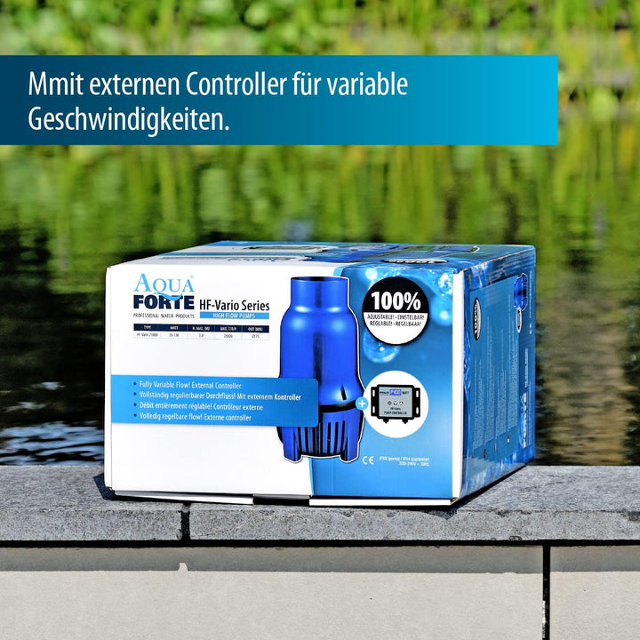 AquaForte HighFlow Vario-S 25.000 Teichpumpe, 30-130 Watt, Maximale Fördermenge 25 m3/Stunde, Förder