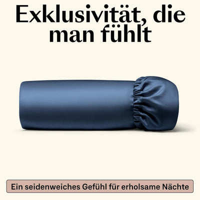 Amqua ägyptische Baumwolle Spannbettlaken 90x200cm Boxspringbett Dunkelblau| Spannbettlaken 90x200 B