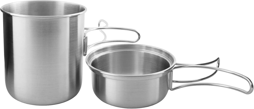 Tatonka Handle Mug Set (500/600 / 850 ml) – Becherset aus rostfreiem Edelstahl bestehend aus Tasse u