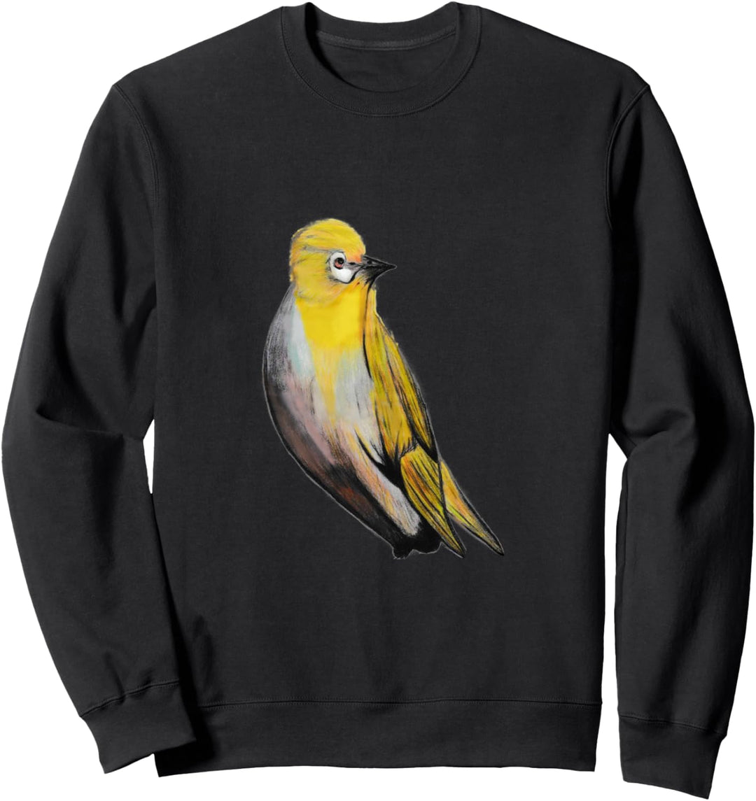 Singvögel Vogel Geschenk Gelbkopf Sperling handgezeichnet Sweatshirt