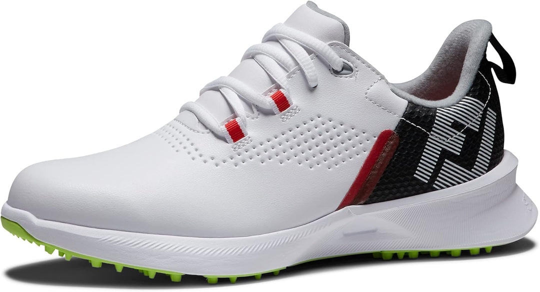 FootJoy Unisex-Jugendliche Junior Fuels Golfschuhe 4 UK Medium Weiss Schwarz Limette, 4 UK Medium We