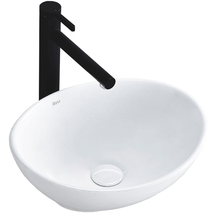VBChome Waschbecken Kleine 41 x 35 x 15 cm Mini Keramik Weiss Oval Waschtisch Handwaschbecken Aufsat