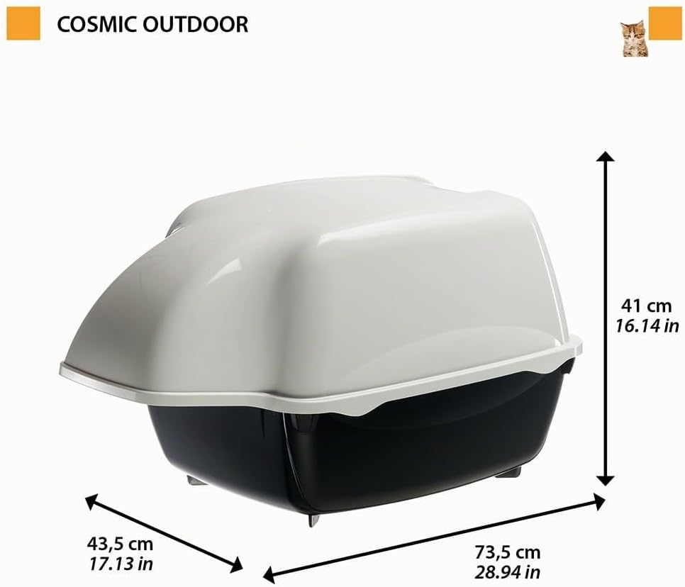 Ferplast Katzentoilette mit Deckel, für Outdoor, Katzenklo glosse Katzen, mit zwei Aktivkohlefiltern