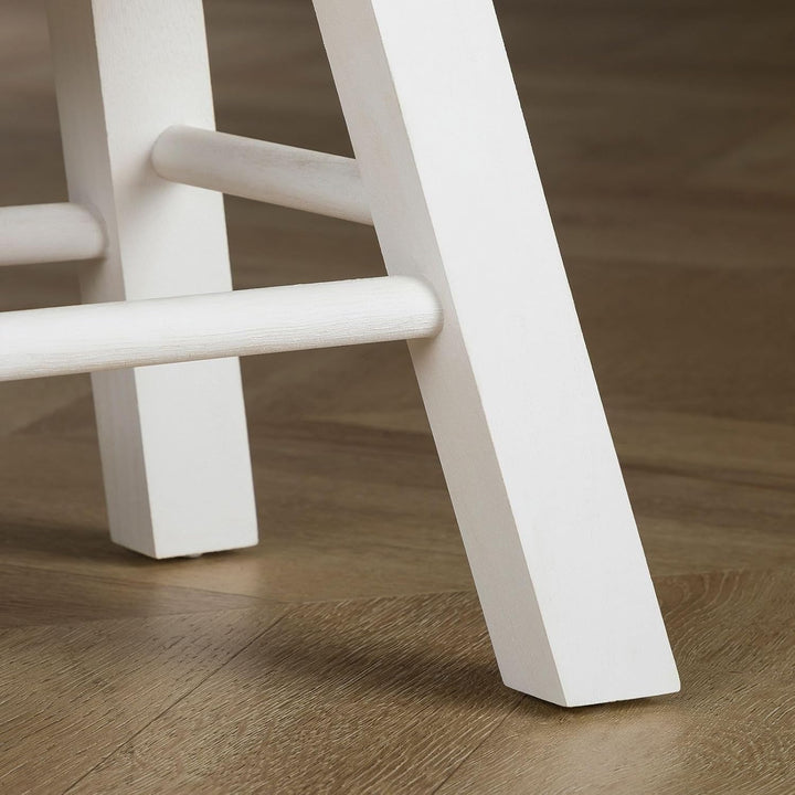 CARO-Möbel Sitzhocker ROSAL weiss - Hocker aus Paulowina Holz mit rechteckiger Form, Tritthocker mit