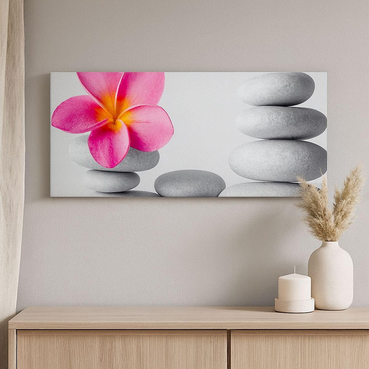 Wandbilder Dekoration Wohnzimmer Spa buddhismus ruhig blume Panorama Bilder auf Leinwand 120x50cm Le