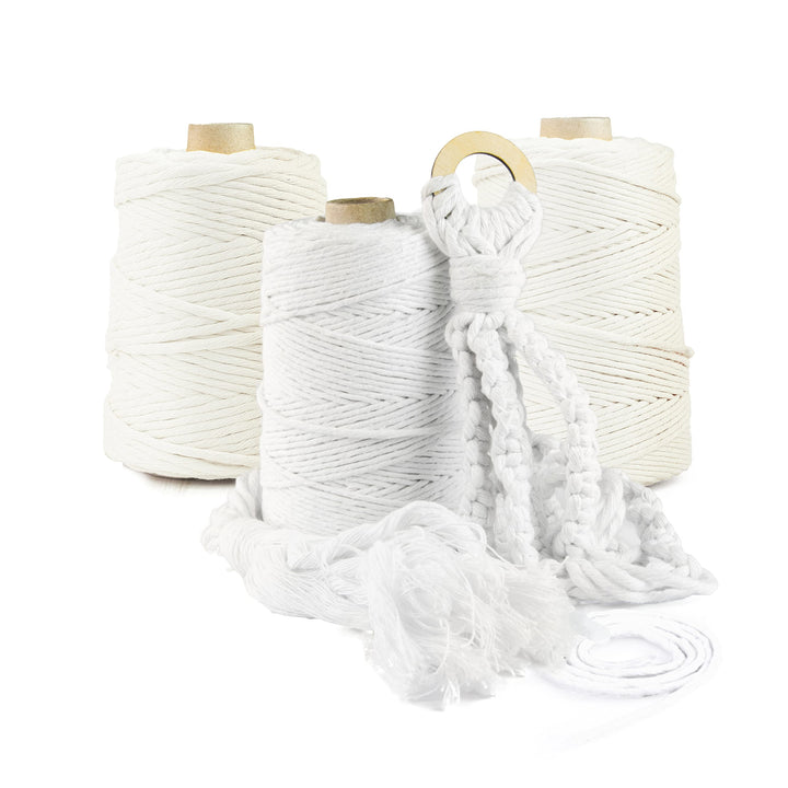 Premium MAKRAMEE GARN | 100m | 5mm | Beige | 100% Baumwolle | Kordel Natur | Baumwollgarn Baumwollse