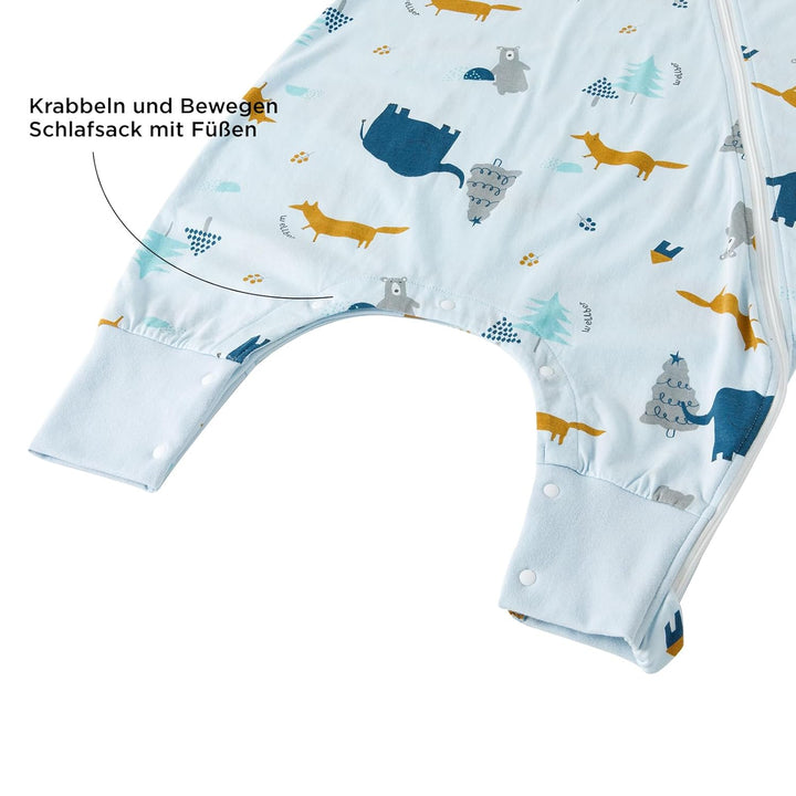 Duomiaomiao Schlafsack mit füssen, Sommerschlafsack mit füssen,100% Musselin Schlafsack Baby,Sommers