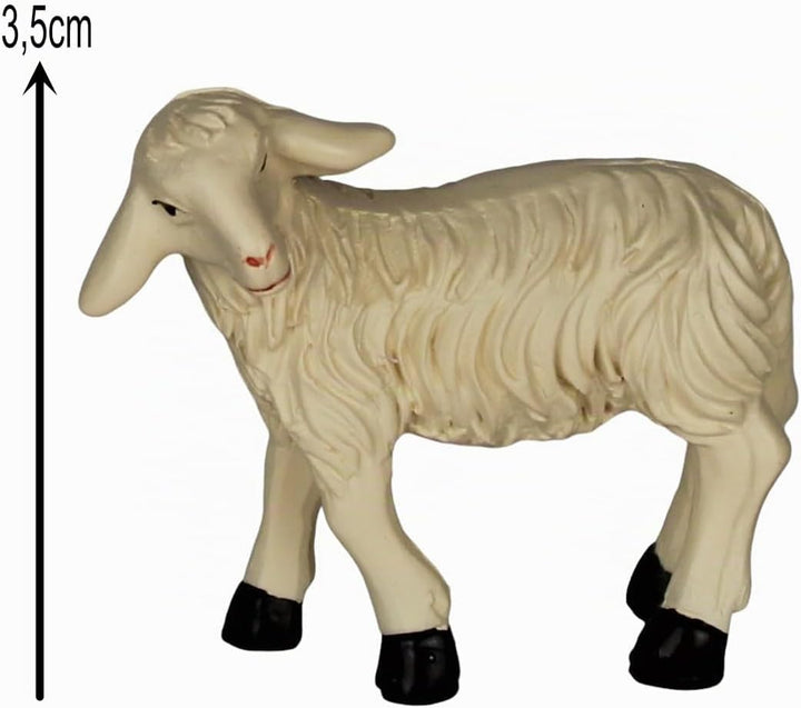 ZICOM Krippenzubehör Tiere Schafset ca. 4cm 6-TLG. Polyresin handbemalt