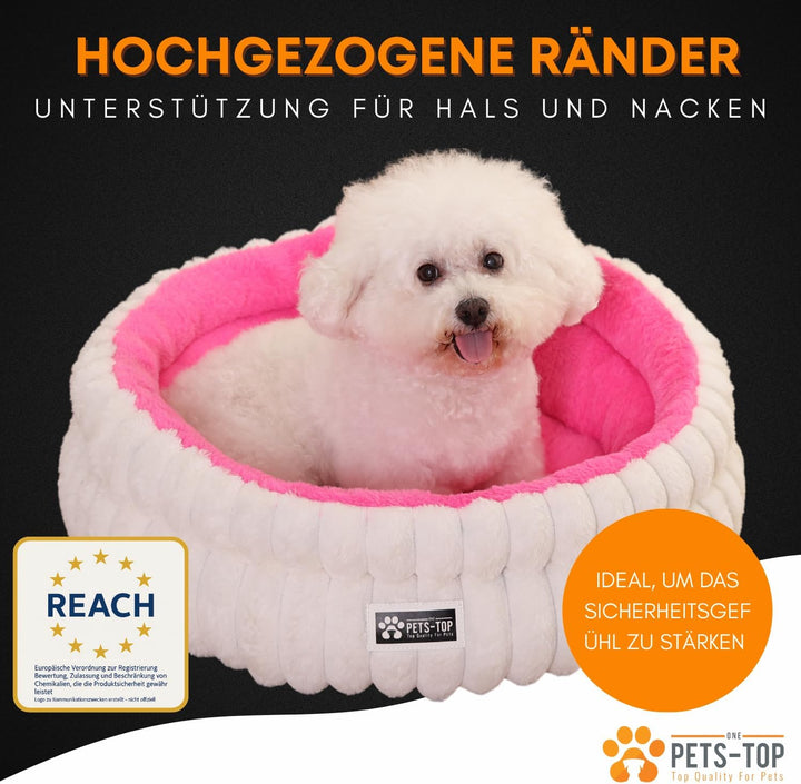 One PETS-TOP Katzenbett Flauschig – Katzenkissen Rund Weich – Cat Bed Waschbar – Schlafplatz für Kat