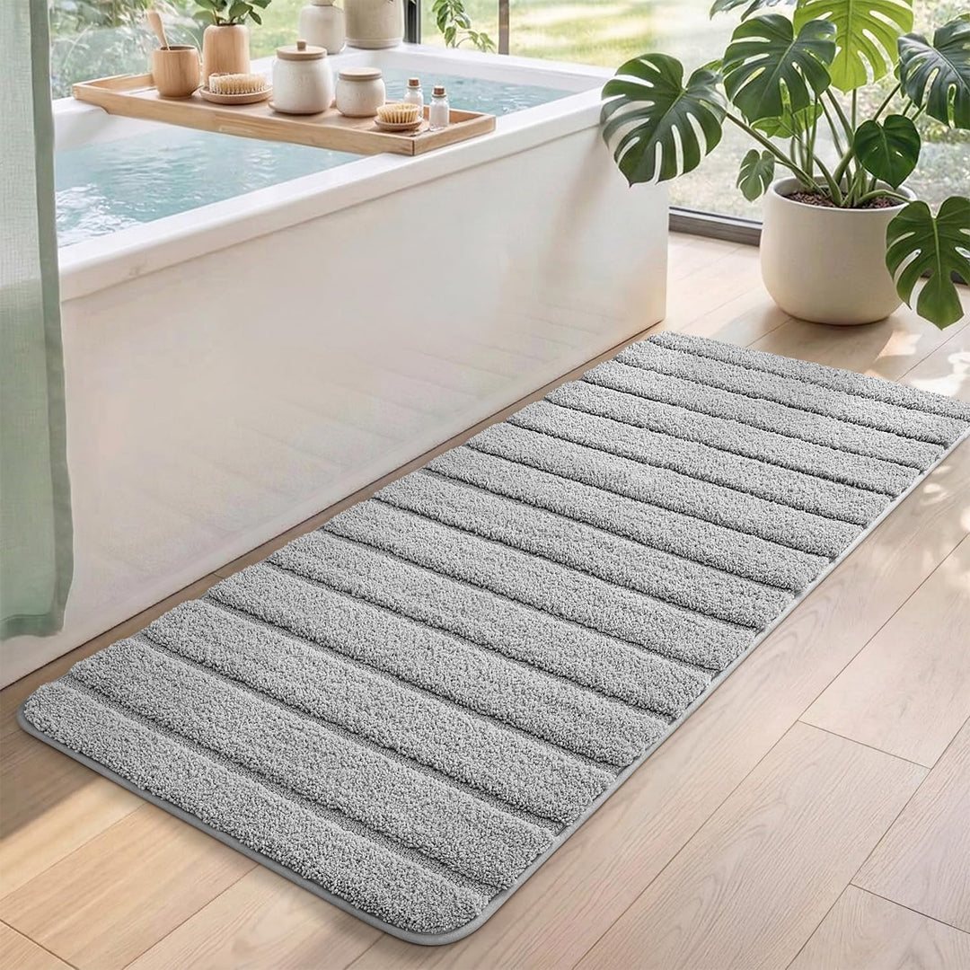 DEXI Badematte rutschfest 60 x 150 cm, Weich Badezimmerteppich Saugfähige Badteppich Waschbar Badvor