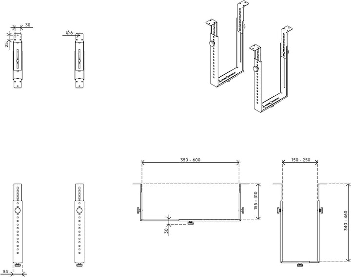 Dataflex Viewgo Computerhalterung - Schreibtisch 32.182 Silber, verstellbare PC-Halterung aus Stahl,