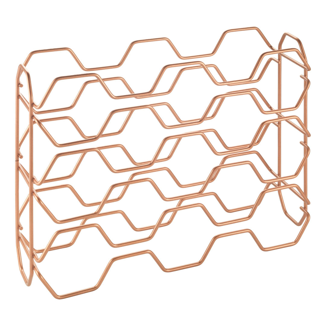 Metaltex Hexagon 15 Flaschenregal in Kupfer 43x12x34cm Kupferfarben, Kupferfarben