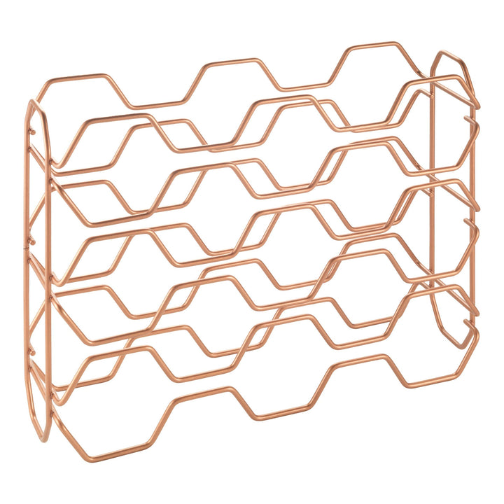 Metaltex Hexagon 15 Flaschenregal in Kupfer 43x12x34cm Kupferfarben, Kupferfarben