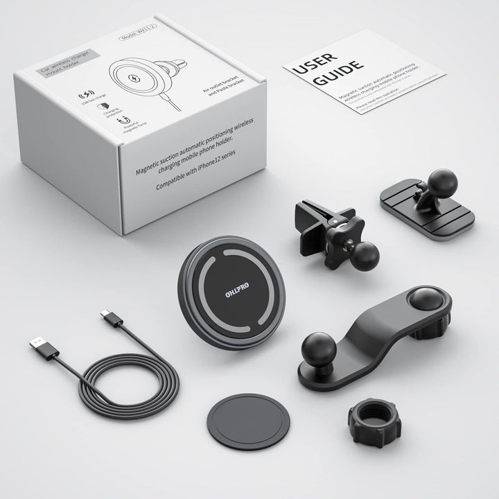 Kompatibel 15W Qi Ladegerät Magsafe Autohalterung 【Alulegierung】, Kabelloses Magnet Auto Lüftung Han