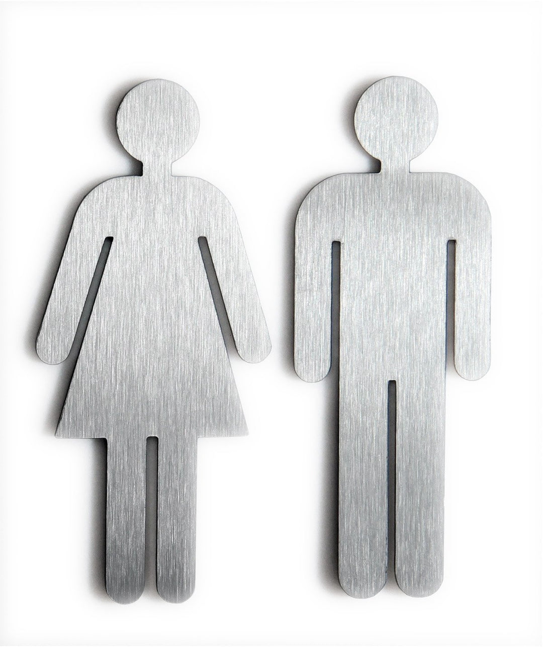 Türschild Set "Frau+Mann" Toilettenschild, je 1 Stk. MATT Edelstahl gebürstet - Höhe 11,5 cm