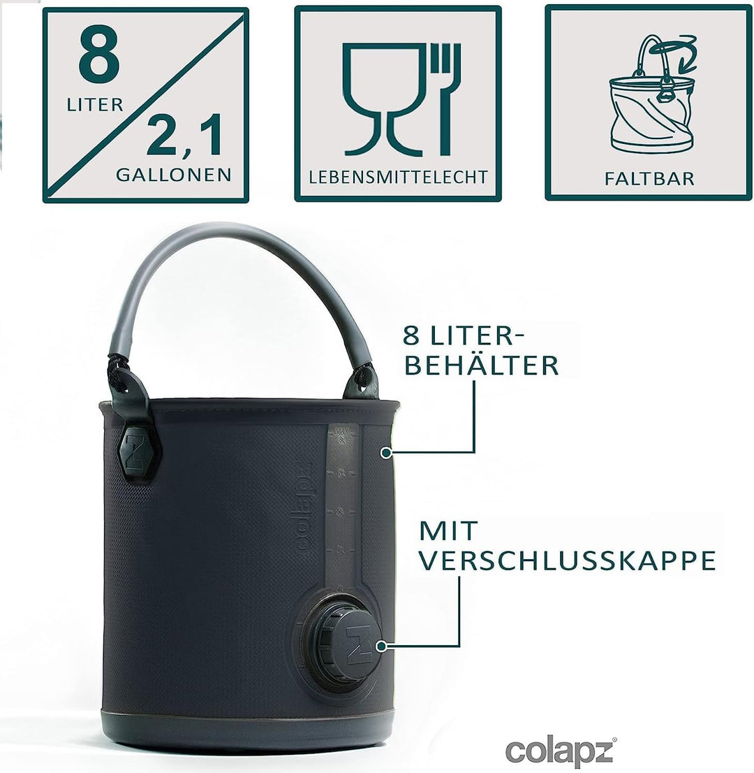 Colapz 2-in-1 Faltbarer Wasserkanister mit Hahn – BPA-freier Trinkwasserbehälter &amp; Falteimer für Cam