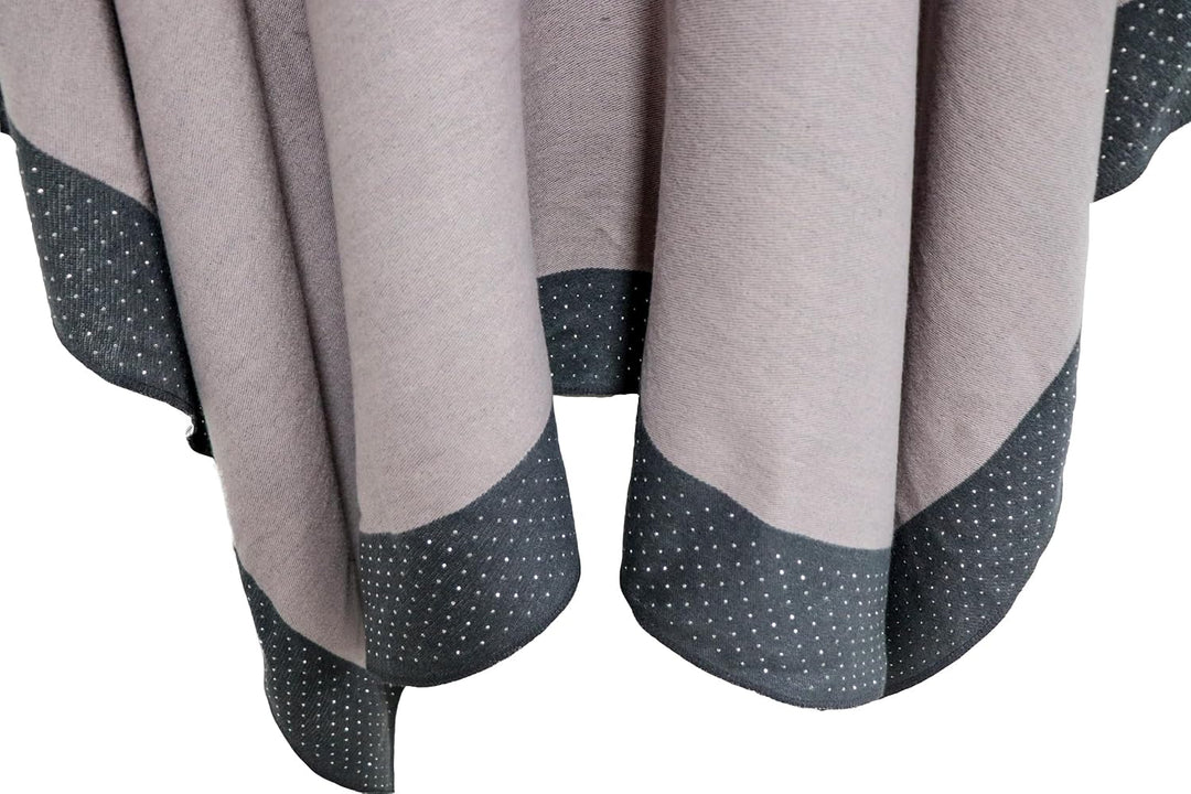 Shmily Girl Damen Poncho Habe Gestrickt Überdimensionalen Decke Kap-Schal Hot Diamond Rosa, Hot Diam