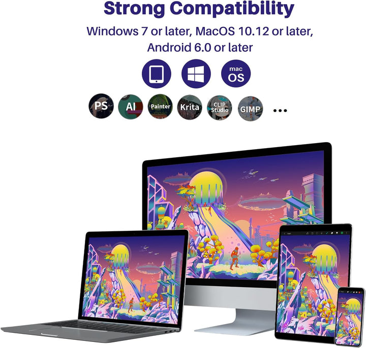 HUION Kamvas 24 Plus 2.5K QHD Grafiktablett mit Display, 140% sRGB Volllaminierter QD-Zeichnungsmoni
