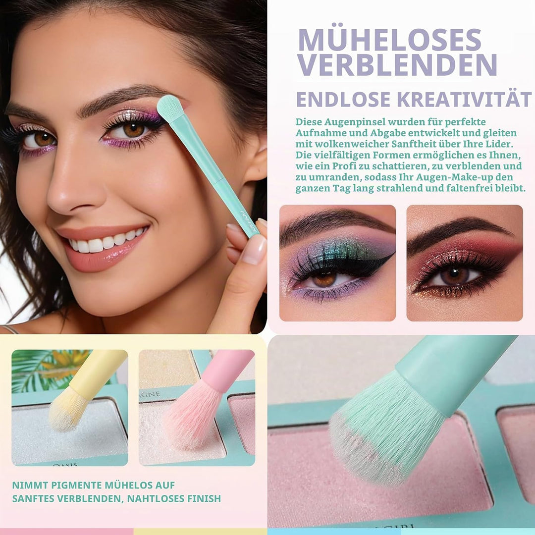 Pinselset Makeup Docolor 17 Stück Make up Pinsel Set Rosa Schminkpinsel Set Enthält Lidschattenpinse