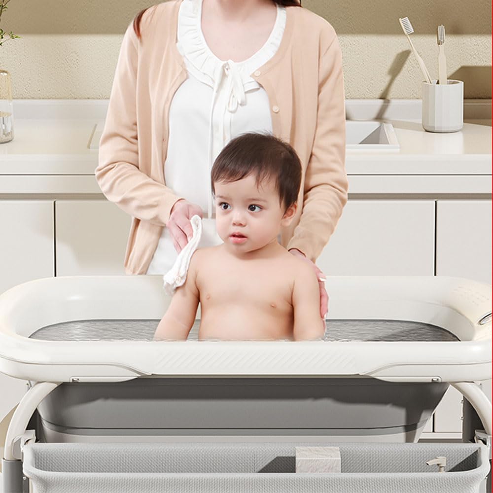 Baninni 2-in-1 Wickeltisch mit Badewanne Ramona, Grau