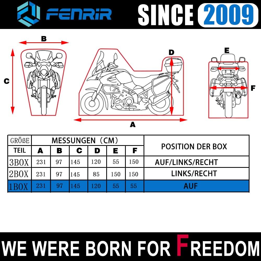FENRIR 230CM 420D Motorrad abdeckplane motorradabdeckungen motorradabdeckung Outdoor wasserdicht Win