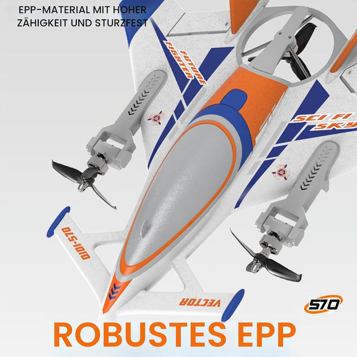 FLYCOLOR QIDI 570 RC Flugzeug 2,4 GHz 6CH RC Segelflugzeug Festflügelflugzeug 3 Flugmodelle Bürstenl