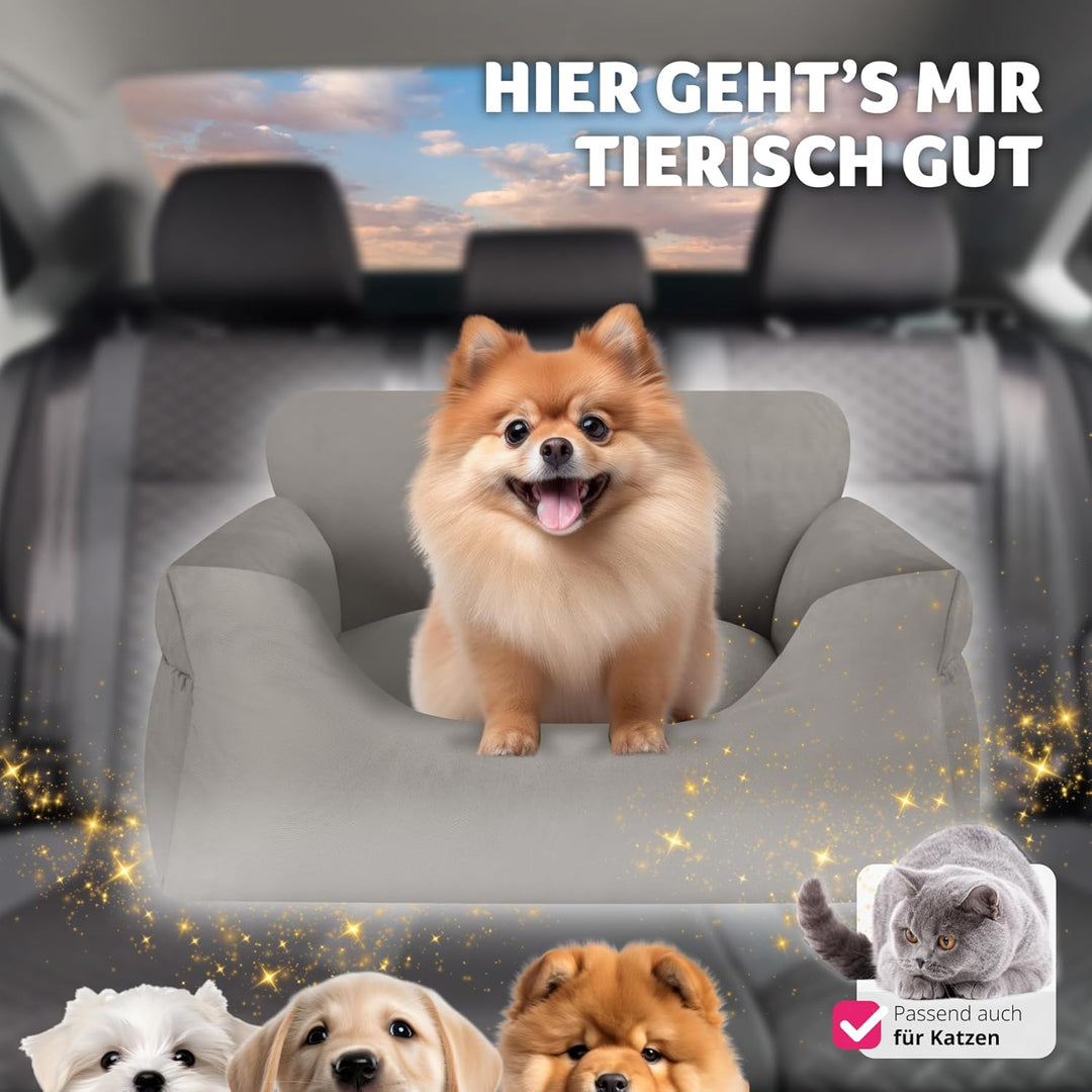 tectake® Hundesitz, Autositz für Hunde, Hunde Autositz für Rückbank, Beifahrer oder Rücksitz, Reiseb