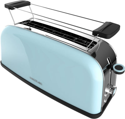 Cecotec Toastin' time 850 Blue Long Vertikaler Toaster, 1 Schlitz, 850 W, 2 Brotscheiben, breiter Sc