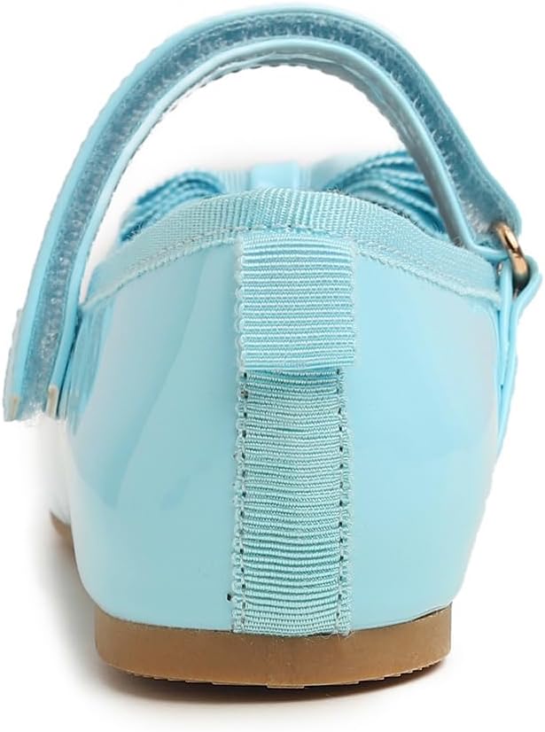 Feversole Bailarinas Niña de Vestir - Zapatos Cómodos para Ceremonias - Ballet Flats, Fliege Blau Ve