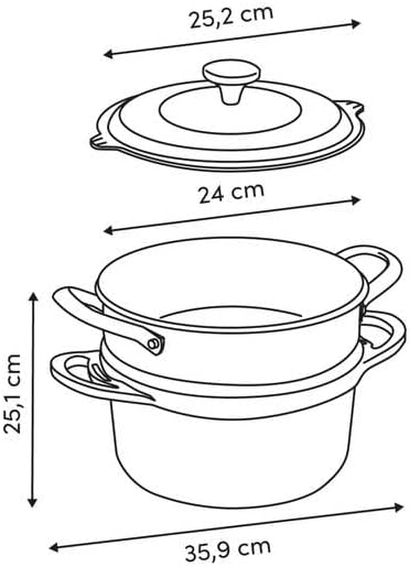 5five - cocotte aluro aluminium beige d24cm