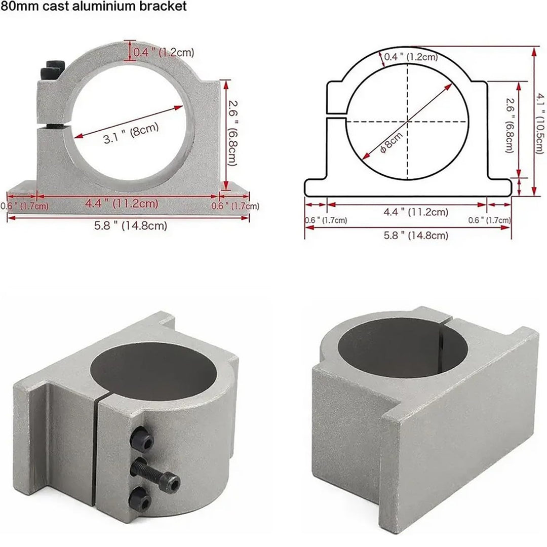 RATTMMOTOR 2.2kW 220V Luftgekühlten Spindelmotor ER20 und 2.2kW 220V VFD Frequenzumrichter und 80mm