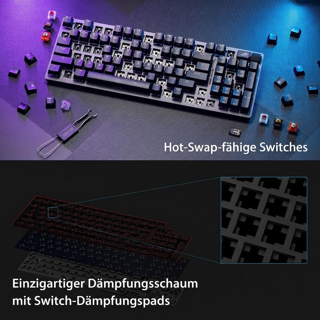ASUS ROG Strix Scope II 96 Wireless mechanische Gaming Tastatur (ROG NX-Switches, Handballenablage,