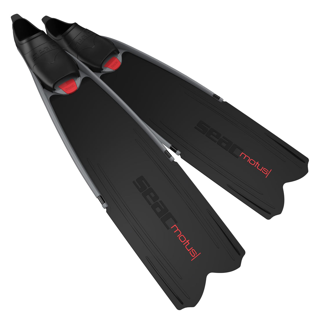 Seac Motus, Langen Flossen für Apnoe und Tauchen, optimale Passform 45/46 Schwarz, 45/46 Schwarz