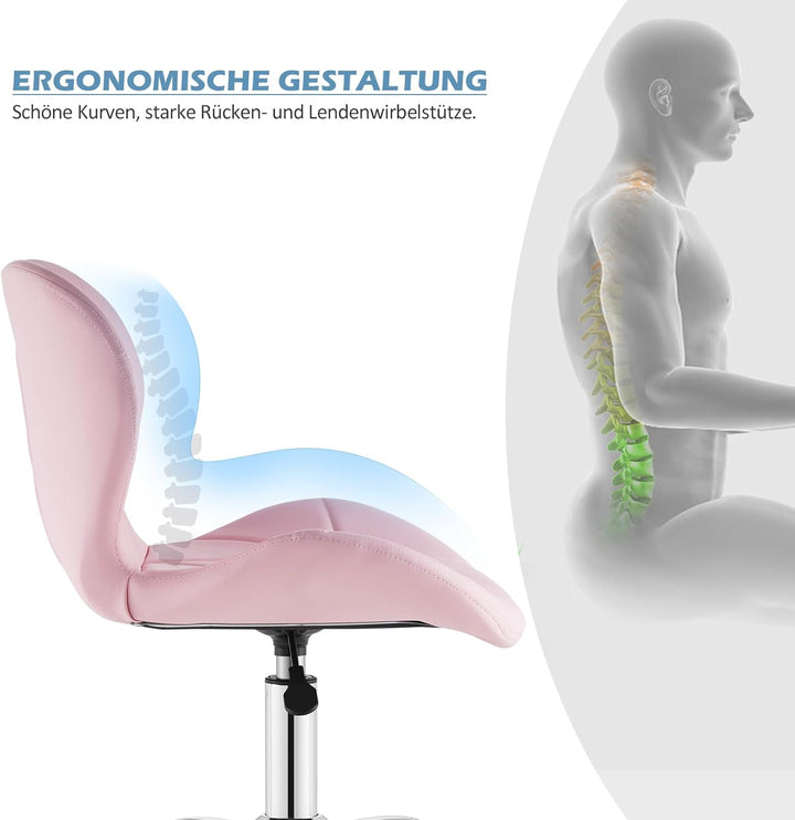 TUKAILAI Bürostuhl Ergonomisch aus Kunstleder, Verstellbar Schreibtischstuhl Drehstuhl Computerstuhl