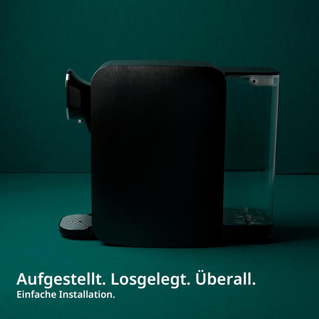 OsmoFresh Auftisch Osmoseanlage Quella Pro Black | mit Heisswasserspender | 6 Temperaturstufen | 7-F