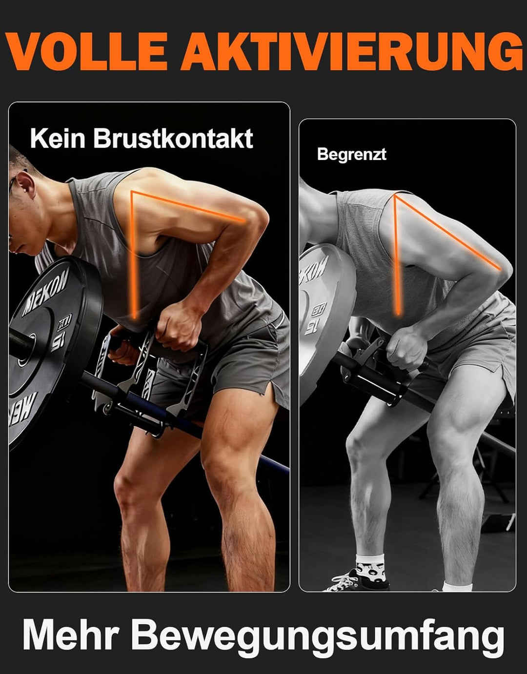 Fitarc Verstellbare Breite T-Stange, Reihengriff, Landminen-Befestigung für Langhantel, U-Clips, Fit