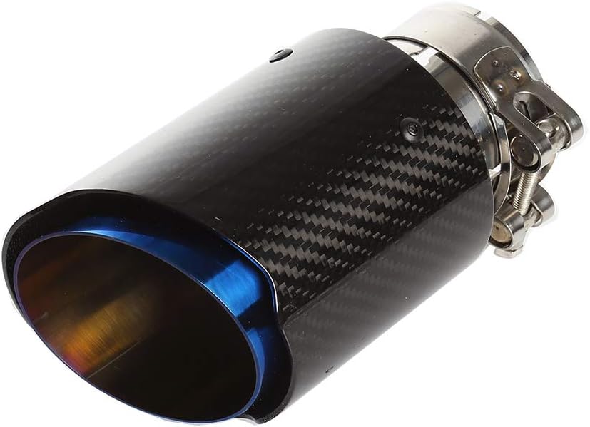 54mm Auspuffspitzen Auspuff Edelstahl und Glänzende Kohlefaser Auto Auspuff Endrohr, Einlass 2,1" Au
